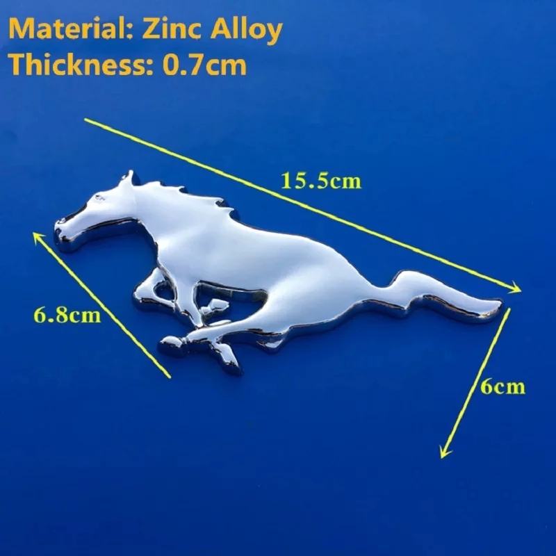 

3D Metal Mustang Running Horse Front Hood Grille Side Door Wing Fender Emblem Sticker For Ford Shelby GT Car Styling Accessories
