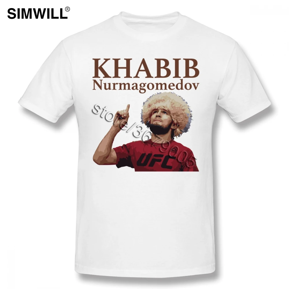 Футболка мужская Khabib Nurmagomedov 100% хлопок короткий рукав круглый вырез принт Прямая