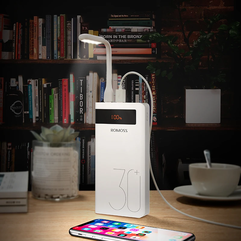 повербанк 30000 мАч ROMOSS Sense 8P+ power Bank портативный внешний аккумулятор с PD