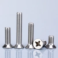 50 pieces m2 m2 5 m3 gb819 high quality stainless steel 304 cross flat head machine wire cross groove countersunk sead screw