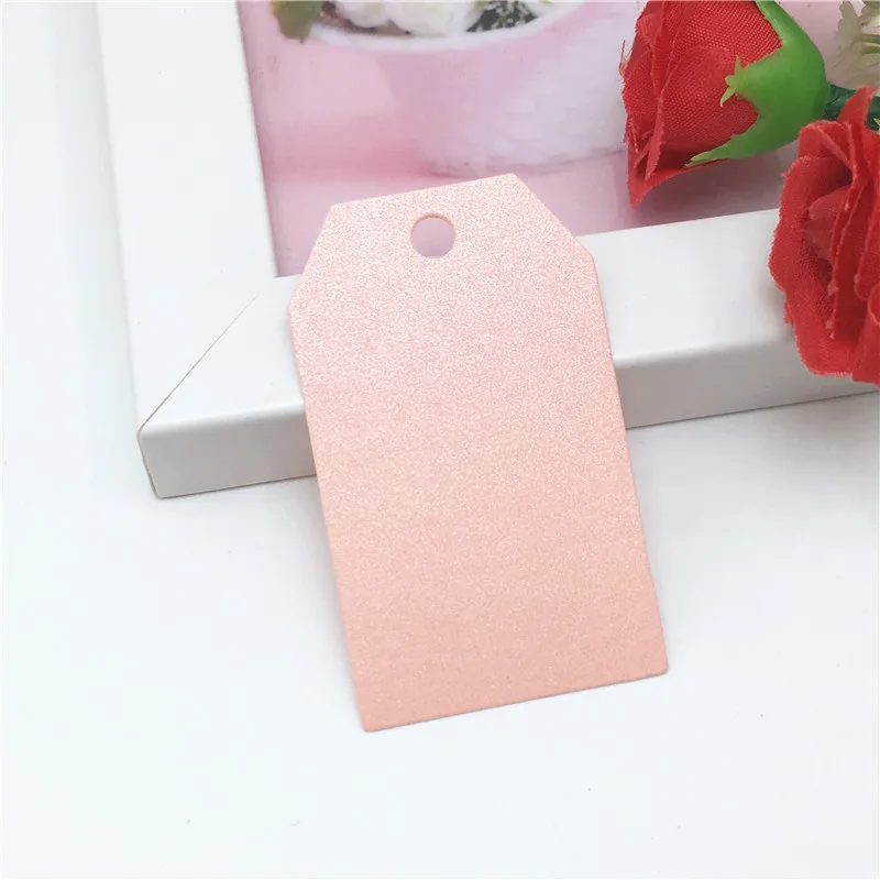 pink 50 шт./упак. 5x3 см красочные крафт-бумаги Бумага T Форма метки для ювелирных изделий/серьги/подарок/Еда/шоколада бирка DIY открытка - Цвет: pink