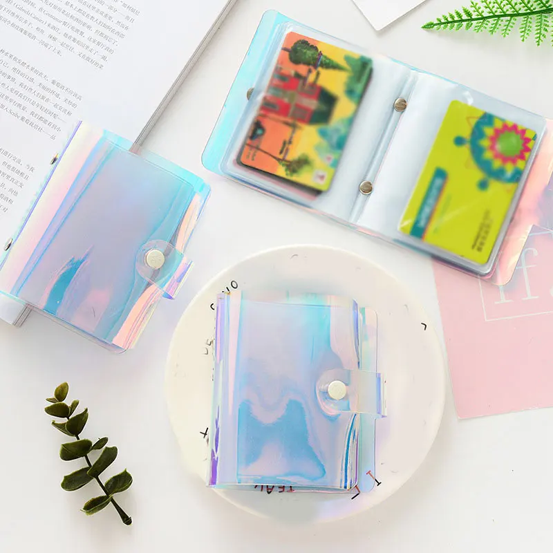 

Laser Transparent 3inch Photo Album 36 Pockets PVC Photo Holder Business Card 1PC Cute Mini Album For Mini Name Card Holder