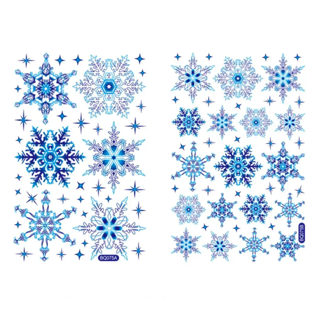 Наклейки на окна электростатические снежинки лось принт очаровательные