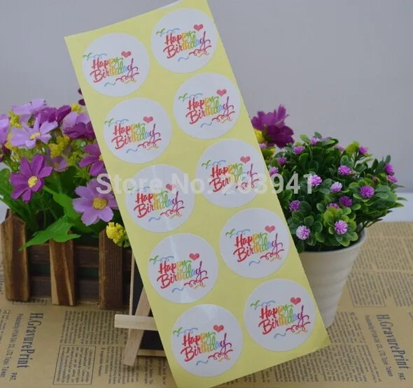 

80 шт./лот новая Радужная серия с днем рождения круглая дизайнерская Крафтовая наклейка-уплотнитель «сделай сам» многофункциональная упако...