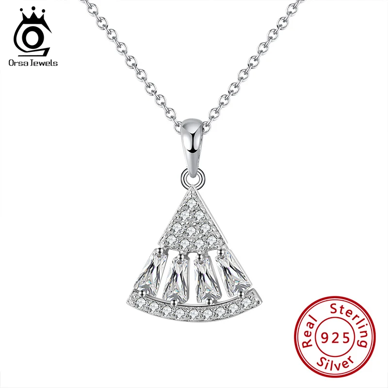 ORSA JEWELS кольцо Уникальный треугольный вырез цепочка для женщин 21 мм камень циркон