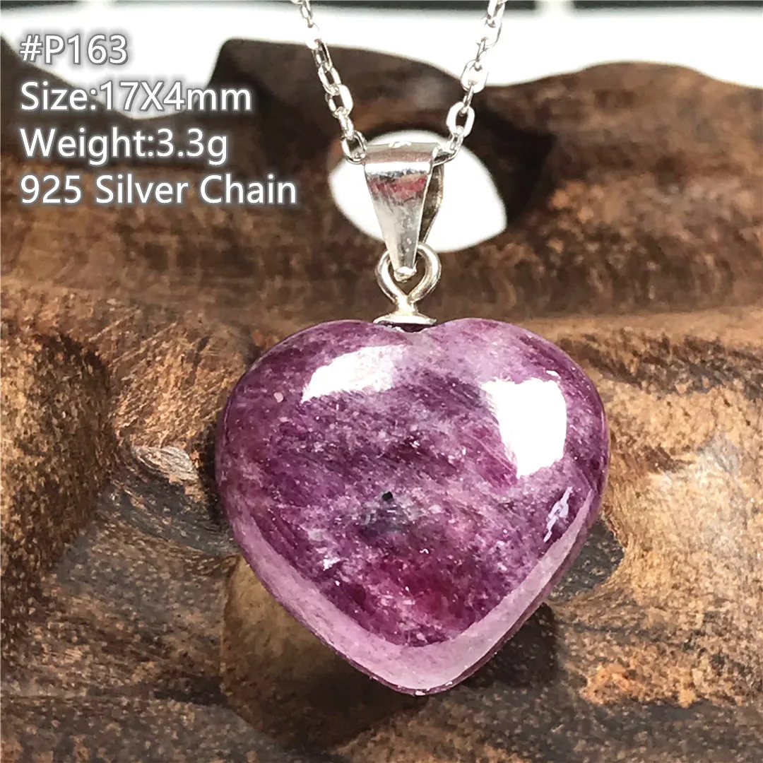 

Top Natural Ruby Zoisite Tumbled Crystal Pendant Jewelry For Women Men Heart 925 Silver Chain Healing Beads Stone Gemstone AAAAA