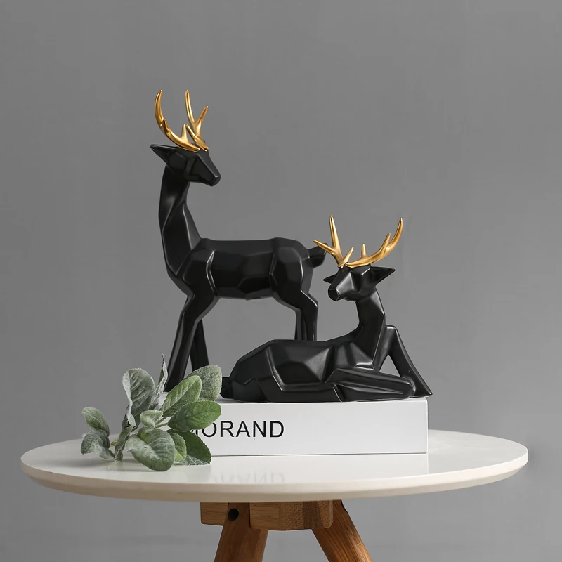 

Art Deer Figurines Abstract Nordic Miniature Animals Living Room Ornaments Crafts Creative Decoracao Home Accessories DA60XB