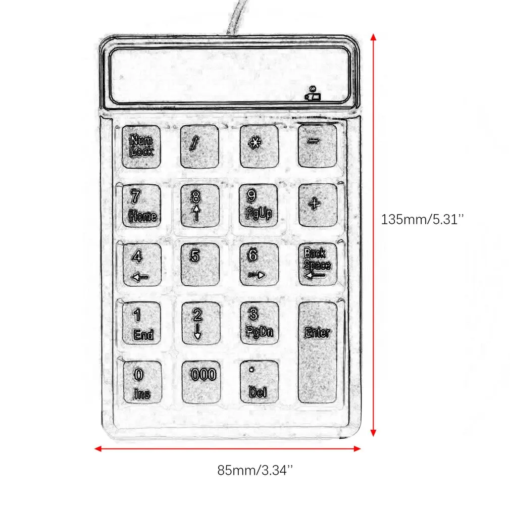 

USB 19 Key Numeric Keypad Number Keyboard Numeric Keyboard for Laptop/Notebook Pc Computer USB cable floating digital keyboard