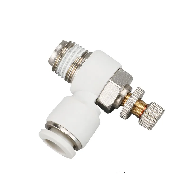 

4681012 мм внешний диаметр трубы до 1/8 "1/4" 3/8 "1/2" BSP Мужской пуш-ап для подключения воздушного потока Управление клапан колено белого цвета для пн...