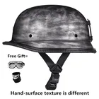 Винтажный мотоциклетный шлем, полушлем с открытым лицом в стиле ретро, с очками в подарок