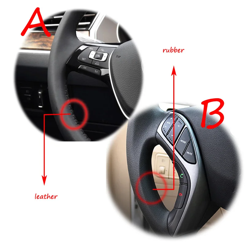 Ручной черный замшевый чехол рулевого колеса автомобиля для Volkswagen Golf 7 GTI R MK7 VW Polo