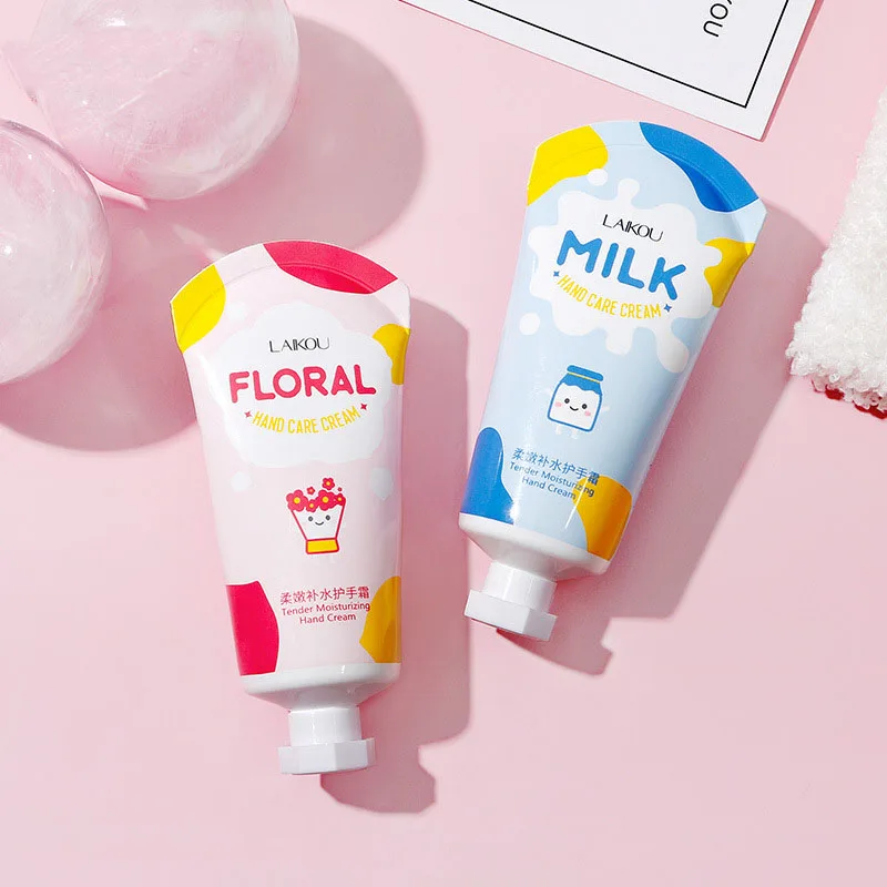 

Flower&Milk Fragrance Hand Cream Moisturizing Anti-Drying&Crack Whitening Compact And Portable Skin Care Lotion