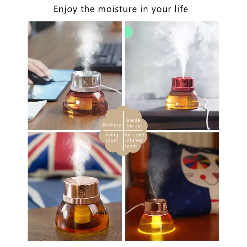 

MEXI 200ml Ultrasonic Essential Oil Diffuser Mini Aromatherapy Air Humidifier Night Light for Home Office Use 3 Colors