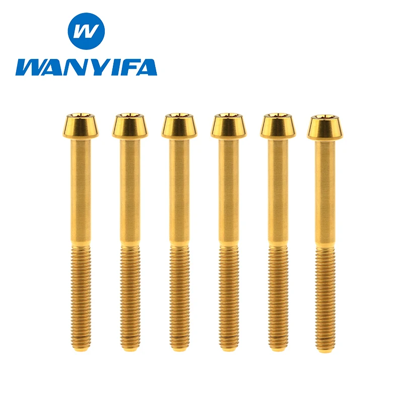 M5x45 gold Ваньифа коническая головка шестигранные болты велосипедные винты титан/Ti M5X 45 50 60 мм длинные винты - Цвет: M5x45 gold