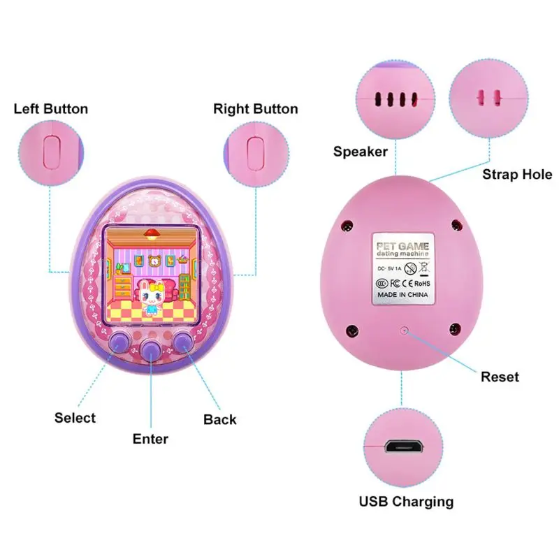Mini Electronic Pets Toys 8 in 1 Virtual Cyber USB Charging Micro Chat Pet Toy for Kids Adults Gift Wholesale Dropshipping | Игрушки и