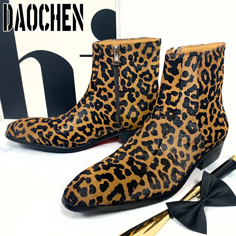 Роскошные Брендовые мужские ботинки до середины икры высококачественные