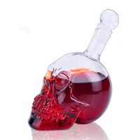 transparent skull head glass bottle crystal gothic whisky decanter vodka wine spirits jug liquor alcohol drinking bar home