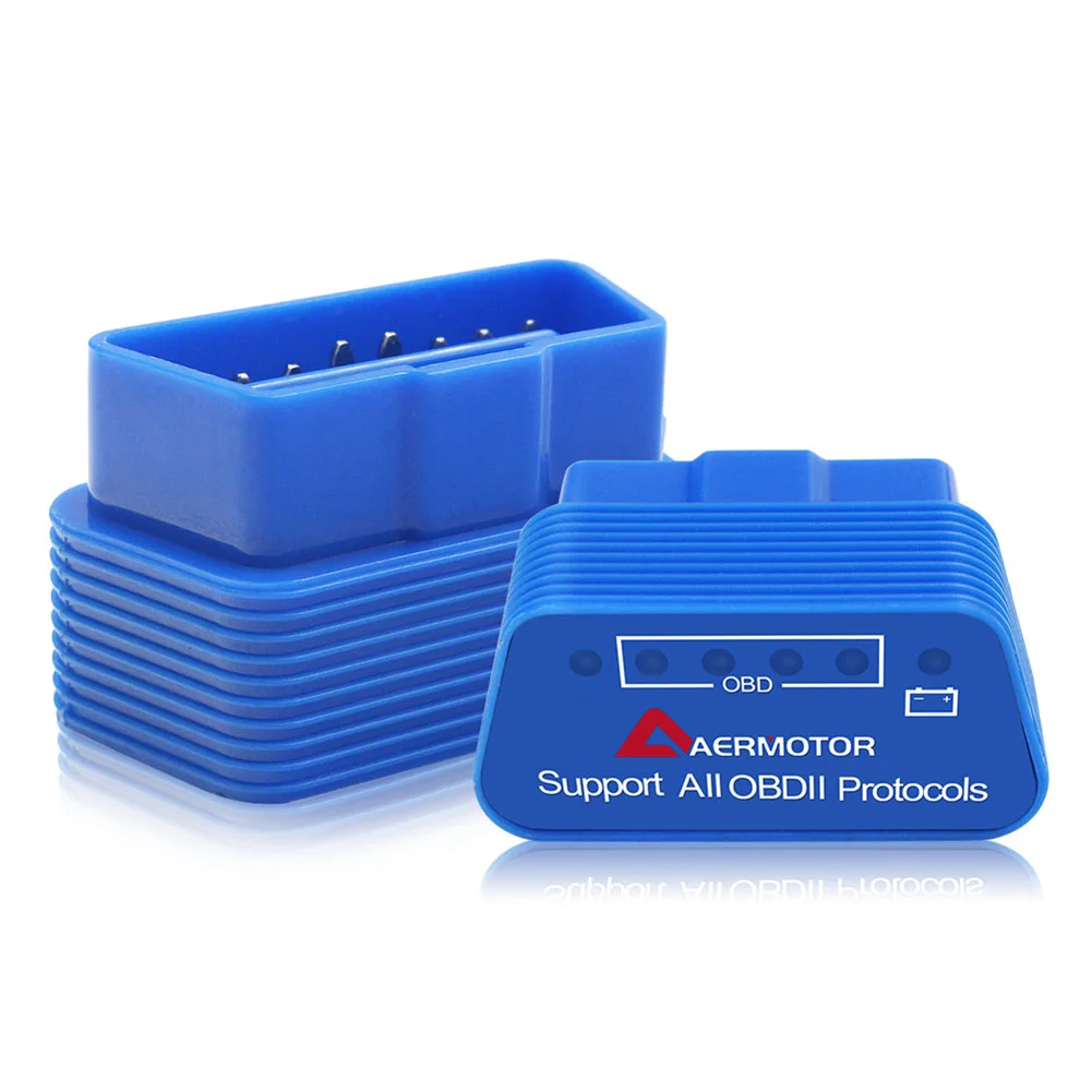 Автомобильный диагностический тестер Aermotor ELM327 V1.5 OBD2 с поддержкой 9 протоколов