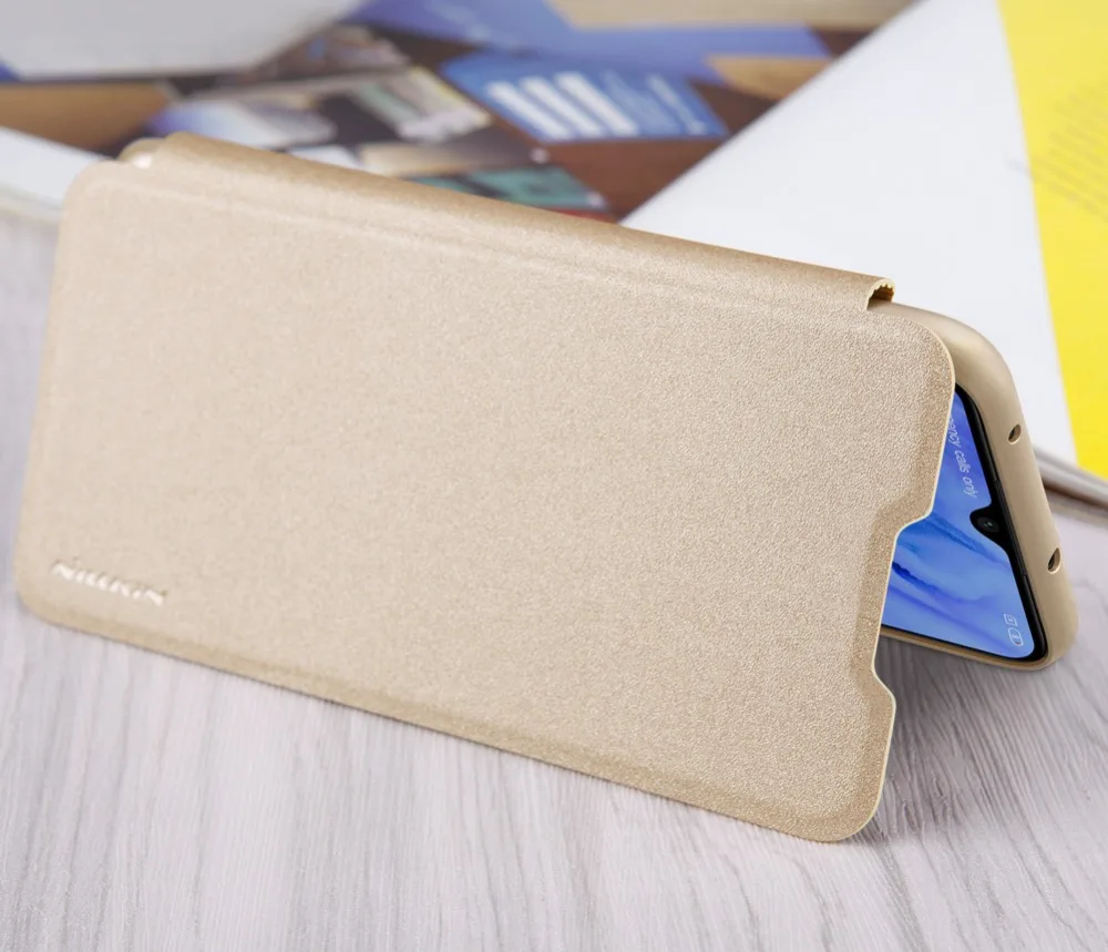 Флип-чехол для xiaomi redmi note 8 NILLKIN, блестящий флип-чехол, кожаный чехол, смарт-функция сна для redmi note 5 pro