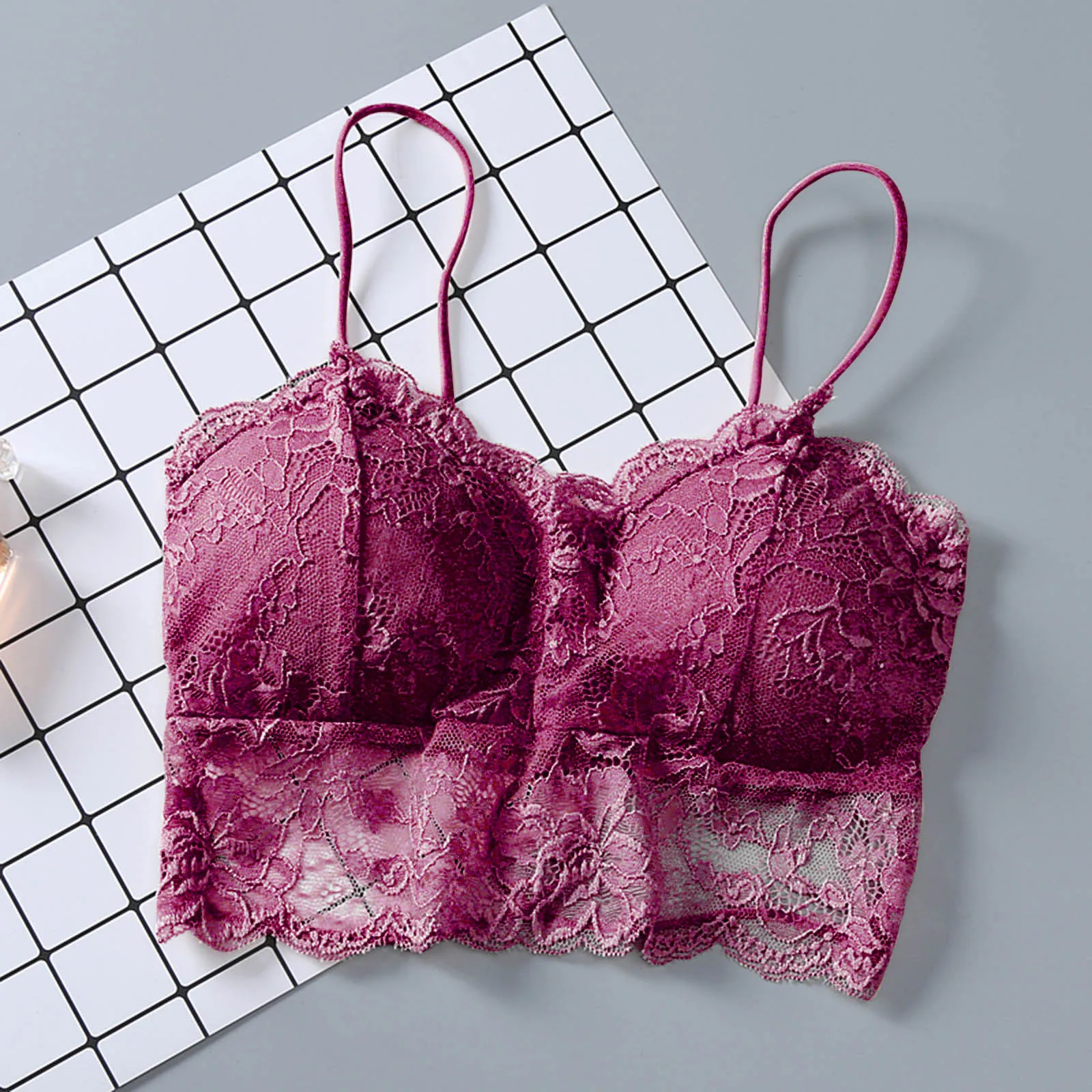 

Кружевной женский топ-труба, сексуальный жилет с накладкой на грудь, однотонное Спортивное нижнее белье, бюстгальтеры для фитнеса, женские ...