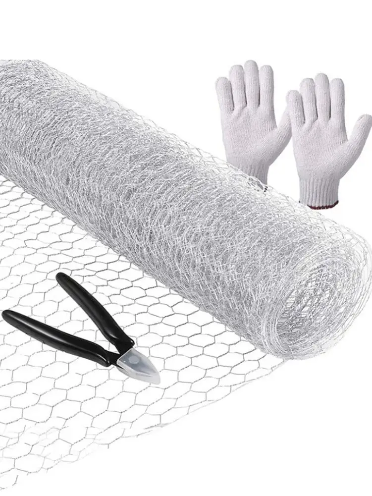 

Chicken Wire Net Protective Galvanized Hexagonal Outdoor DIY Wire Netting Sturdy Garden Plants Yard Home Decor Fence Lightweight