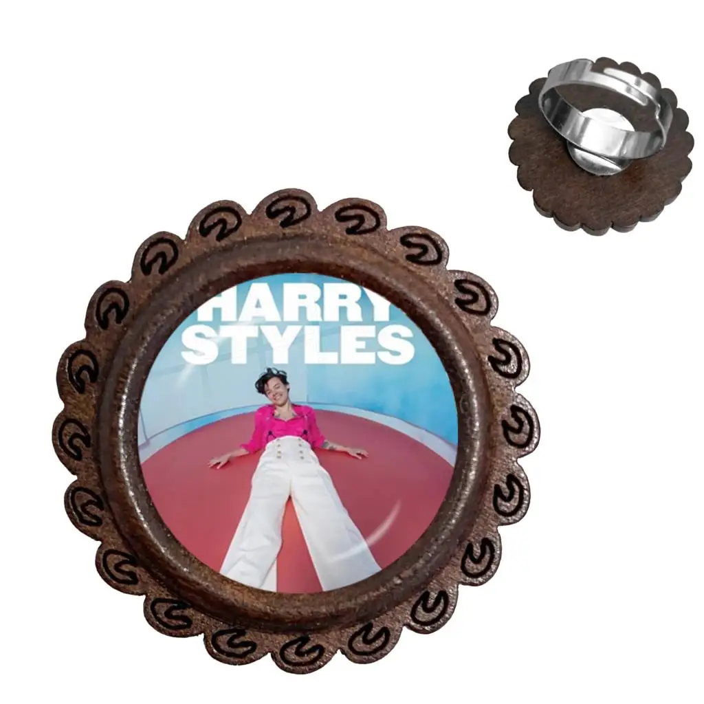 Гарри стили любовь в туре 2020 тонкая линия дерева Регулируемые кольца 20 мм