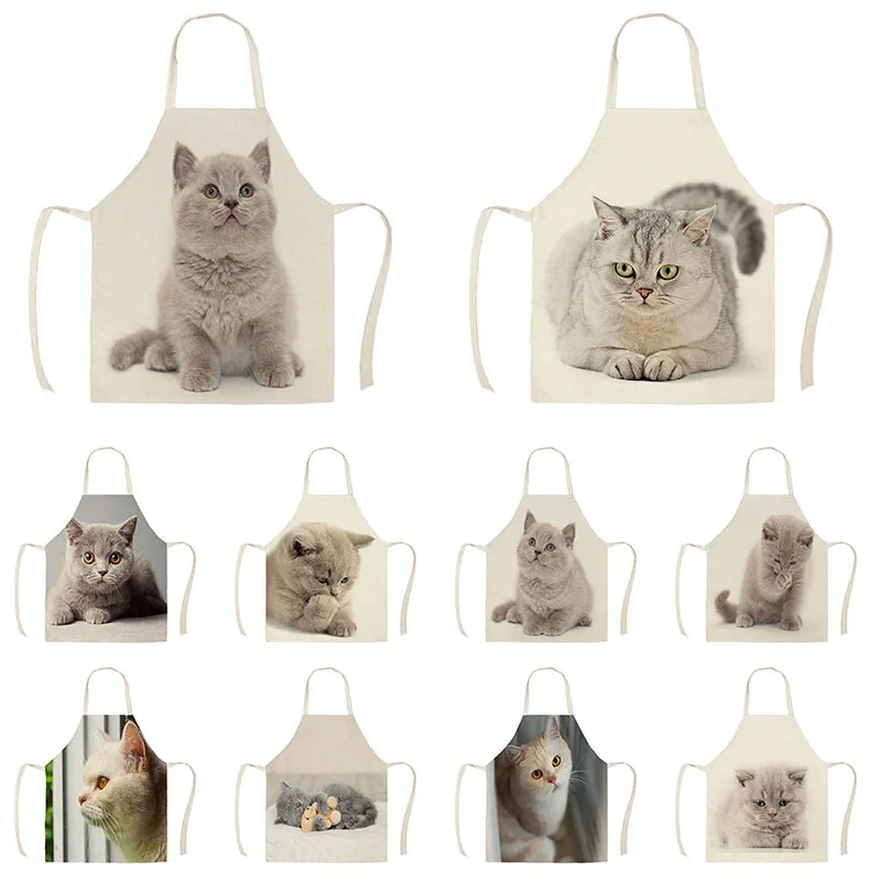 

Home Cleaning Tools Cooking Apron Cute Animal Cat Kitchen Aprons WQ1735