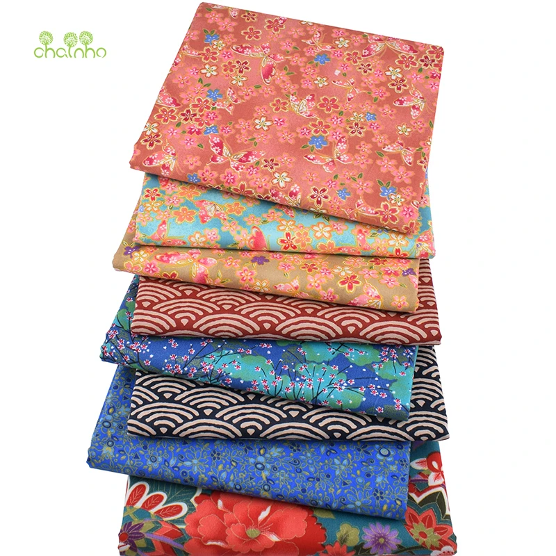 8 шт./лот саржевая хлопковая ткань Лоскутная бронзовая жировая четверть набор