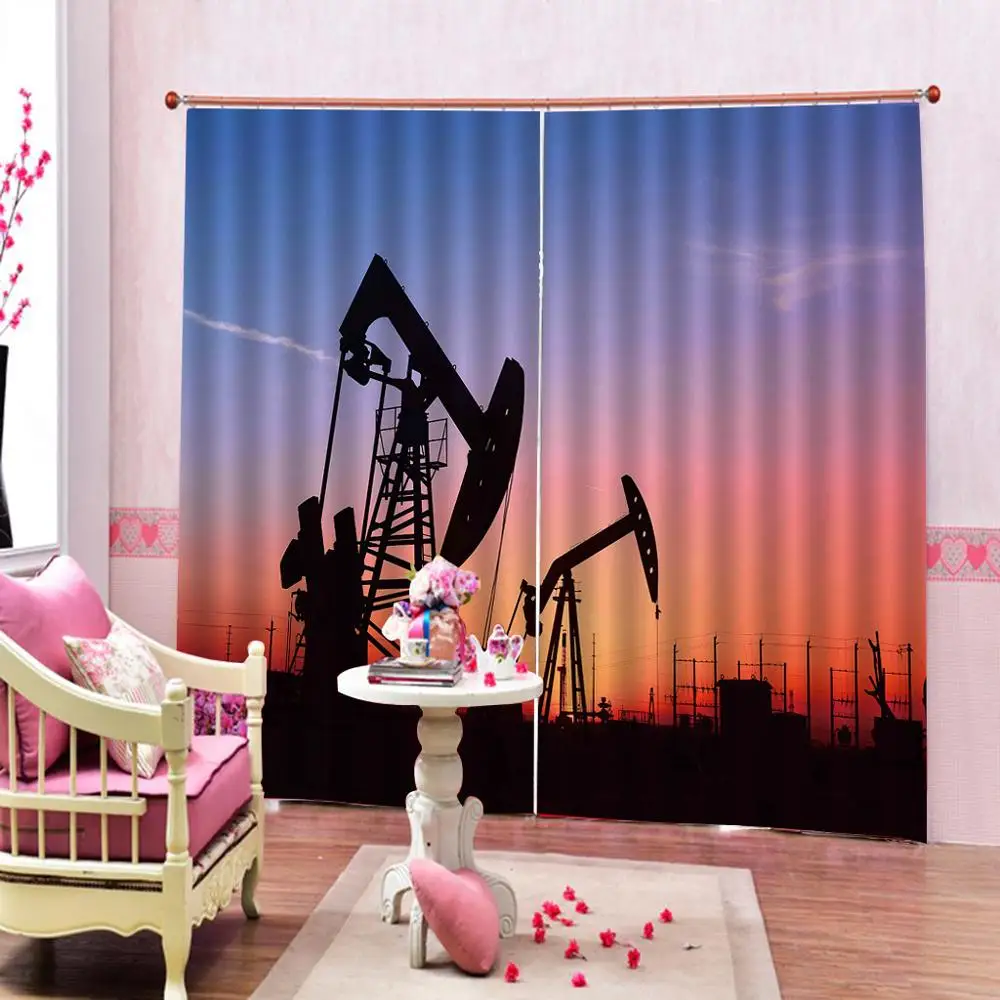 

Sunset Geometry Shower Curtain Digital print for Living room blackout Curtain home Drapes