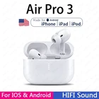 Оригинальные AirPods Pro 3 TWS беспроводные наушники Bluetooth наушники HiFi наушники спортивные Игровые наушники для iPhone Apple Xiaomi Android