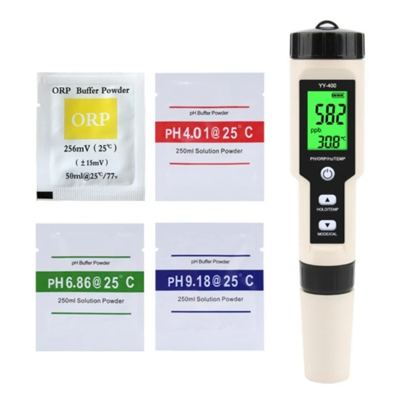 

YY-400 PH/ORP/H2/TEM Hydrogen Ion Concentration Water Quality Test Pen Digital Water Meter (Backlight)