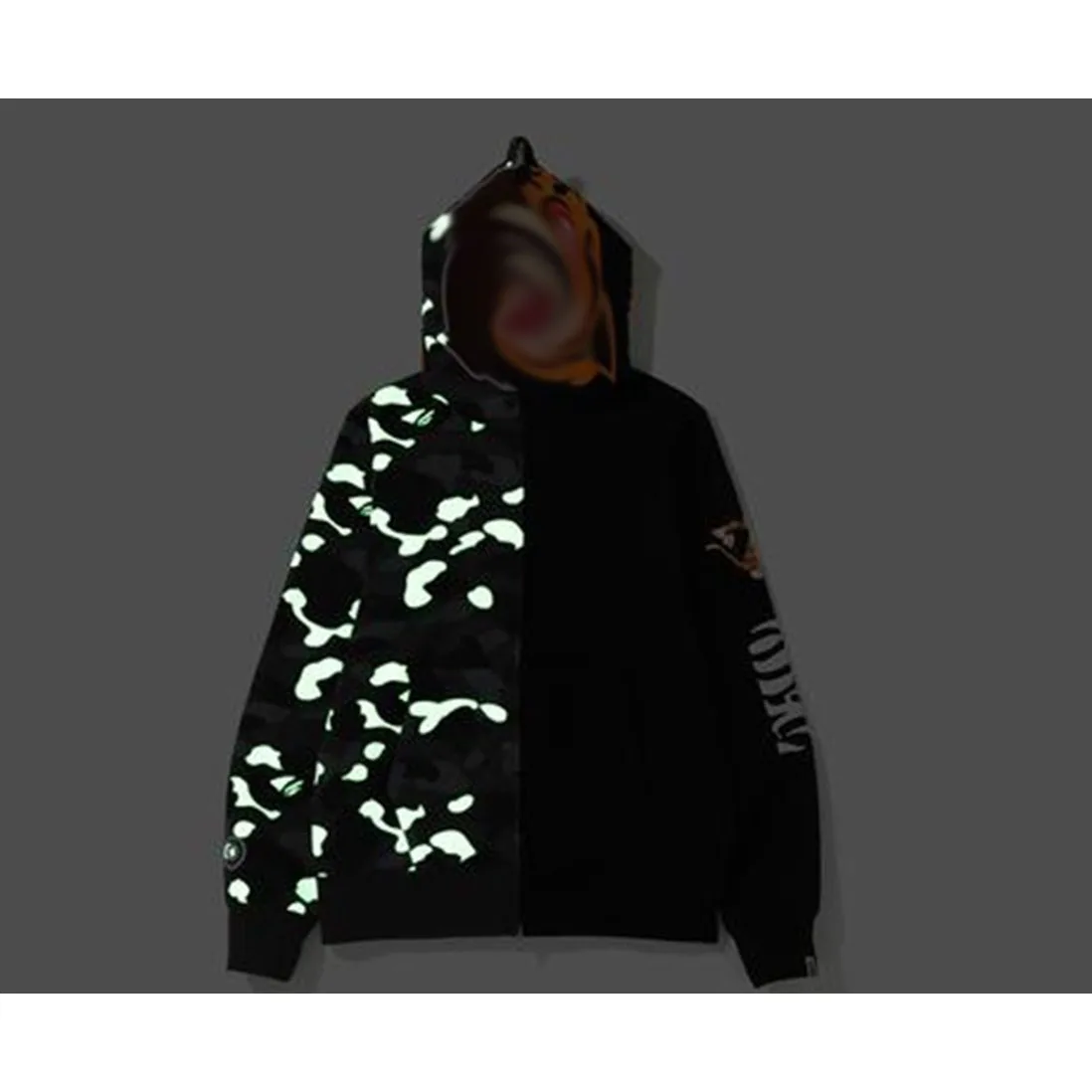 

Bape Sweatshirt Autumn Camouflage Embroidered Luminous Thin Teenagers Casual Loose Jacket Hoodies Clothes Men