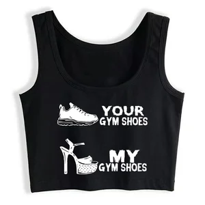 Crop Top Women Your Gym Shoes My Gym Shoes Funny Pole Dance  Gothic Harajuku Grunge Emo Tank Top Female Clothes