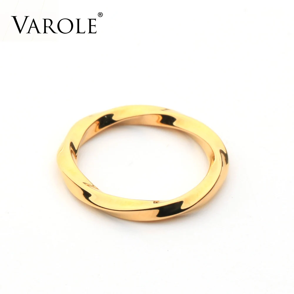 

VAROLE Twist Ring Gold Color Lady Finger Rings For Women Minimalist Fashion Jewelry Dropshipping Anillos Mujer