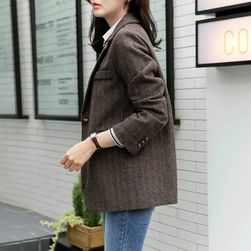 Зимний шерстяной Женский костюм куртка утепленная 2019 корейская версия новый