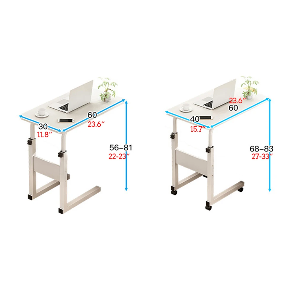 

Computer Table Adjustable Portable Laptop Desk Rotate Laptop Bed Table Can be Lifted Standing Desk 60*40CM