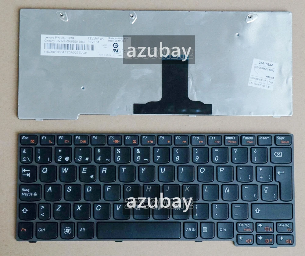 

Spanish Keyboard For Lenovo Ideapad U160 U165 S205 S205S 25010684 25010632, Black