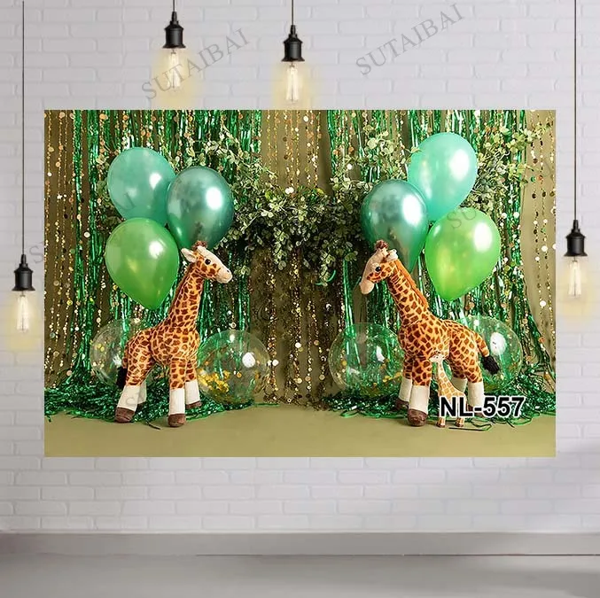 

Тропические джунгли лес дикие животные Jirafa Фотофон для фотосъемки новорожденных детей первый день рождения