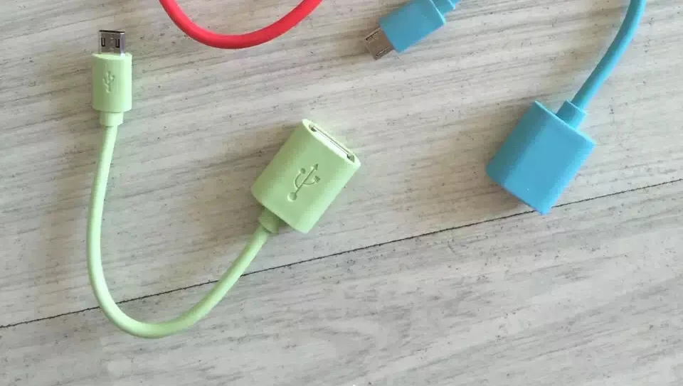 Протестированный цветной хост микро USB к USB Мини OTG кабель адаптер для samsung Xiaomi htc LG Android телефон для флеш-накопителя глянцевый