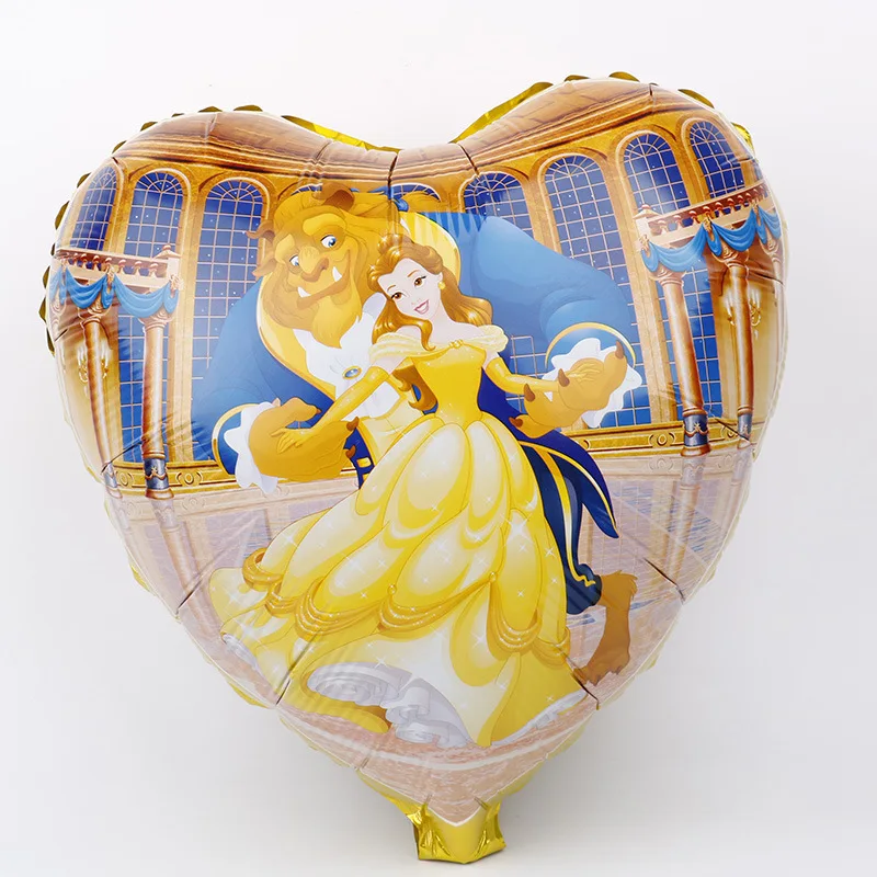 

100pcs/lot Beauty Beast Theme Balloons Happy Birthday Decorations Baby Shower Ballon Events Party DIY Aluminium Foil Airballoon