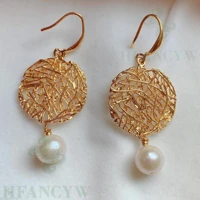 white baroque pearl earring 18k ear drop dangle hook irregular jewelry accessories gift natural fashion classic women flawless