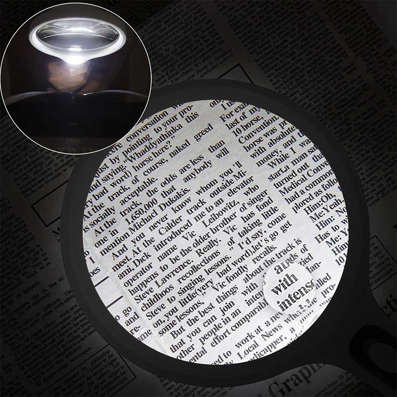 

Retail 3X 10X Lighted Handheld Magnifying Glass with Light for Reading, Magnifying Glasses with Light