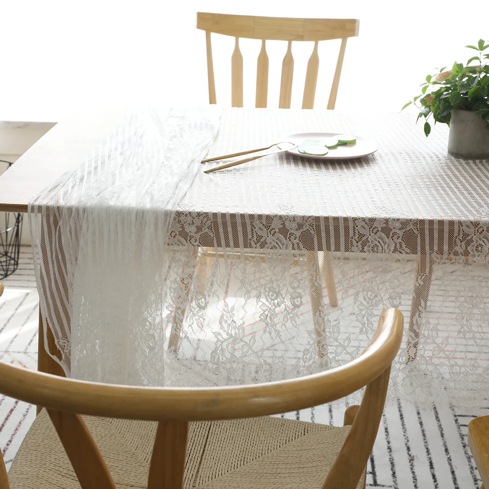 Скандинавские белые прозрачные кружевные скатерти скатерть для обеденного