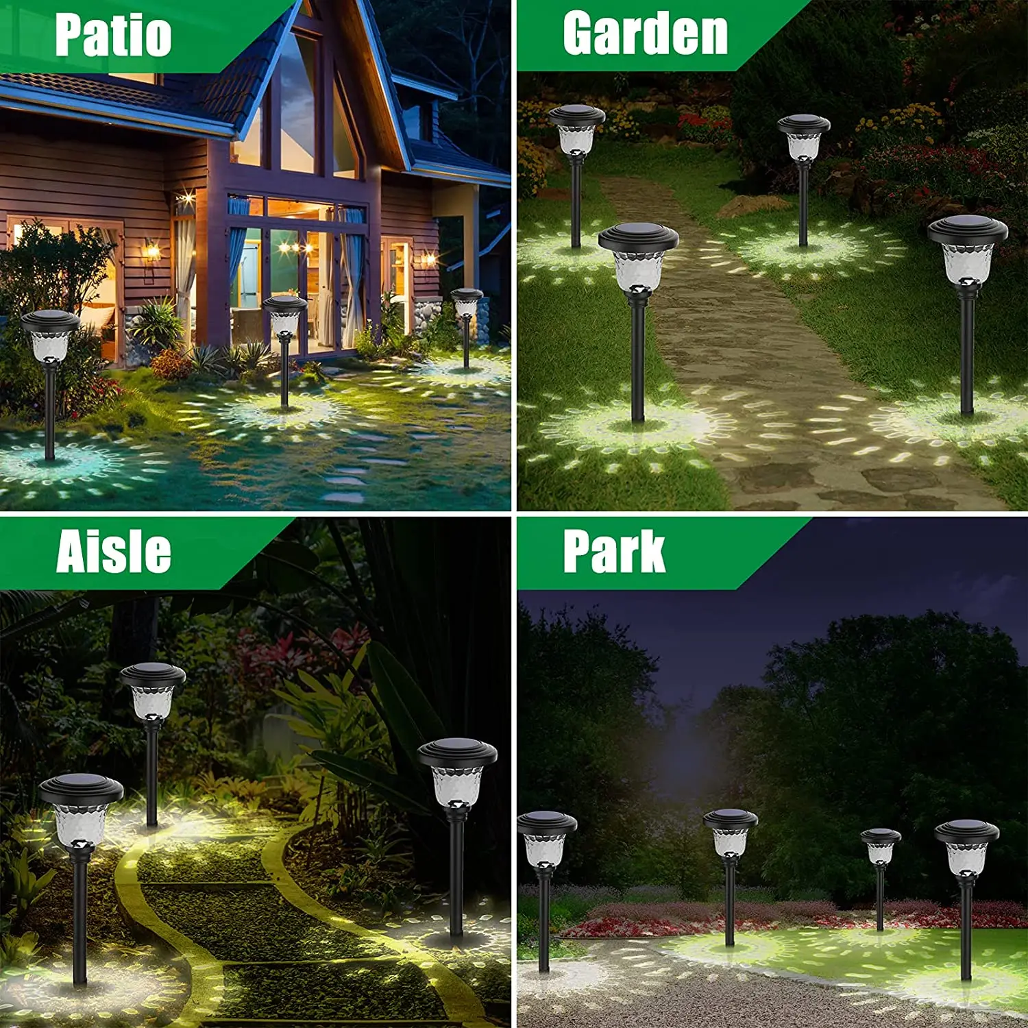저렴한 태양광 LED 그라운드 통로 조명 야외 IP65 방수 정원 산책로 잔디 램프 콜드 화이트 자동 켜기 끄기, 4 개입
