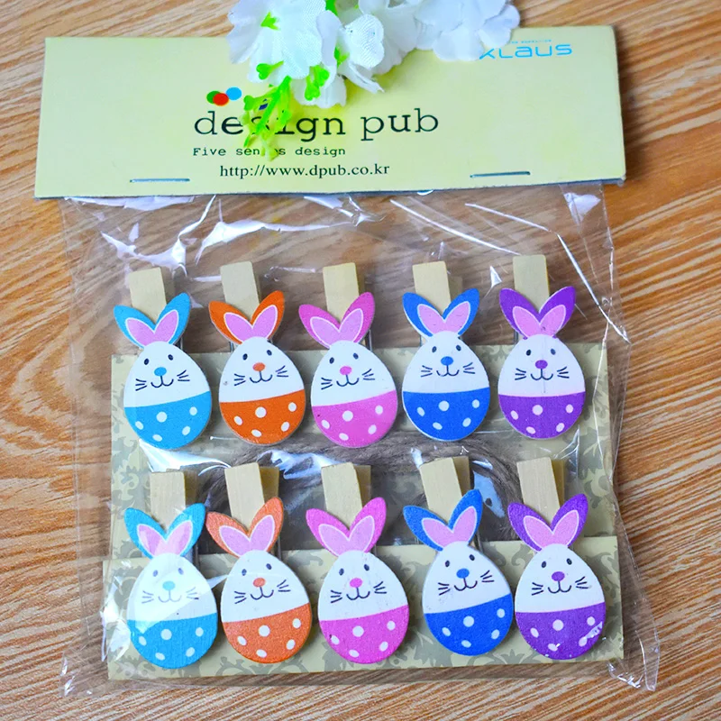 12 шт. украшения для пасхальвечерние НКИ деревянные зажимы прищепки фото с