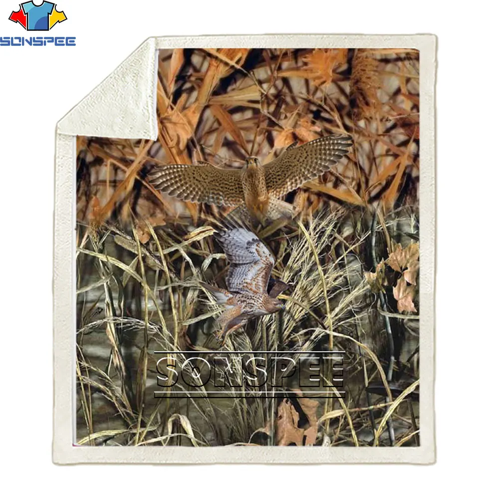 

Камуфляжная накидка SONSPEE с объемным принтом птиц, милитари, одеяло для взрослых и детей, теплая домашняя мебель