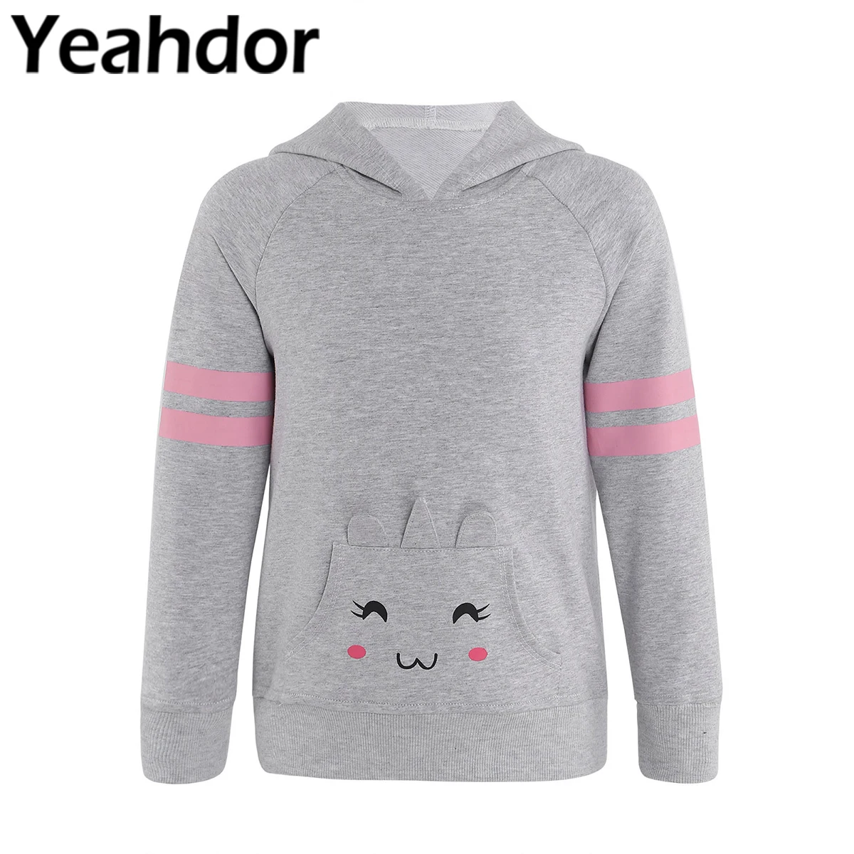

Kids Children Girls Spring Fashion Hooded Hoodie Top T-shirts Long Sleeves Catoon Print Sweatshirt Tops Casual Sports Daily Wear