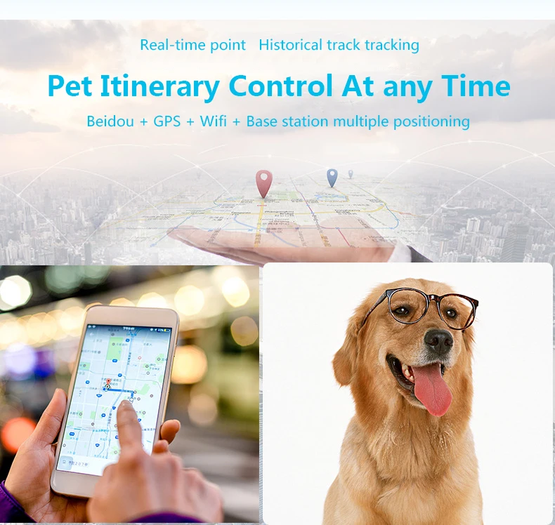 

Smart Pet GPS Tracker cat Dog Collar Pet Locator Anti-lost Collar Waterproof Voice Calls electronic fence pet product