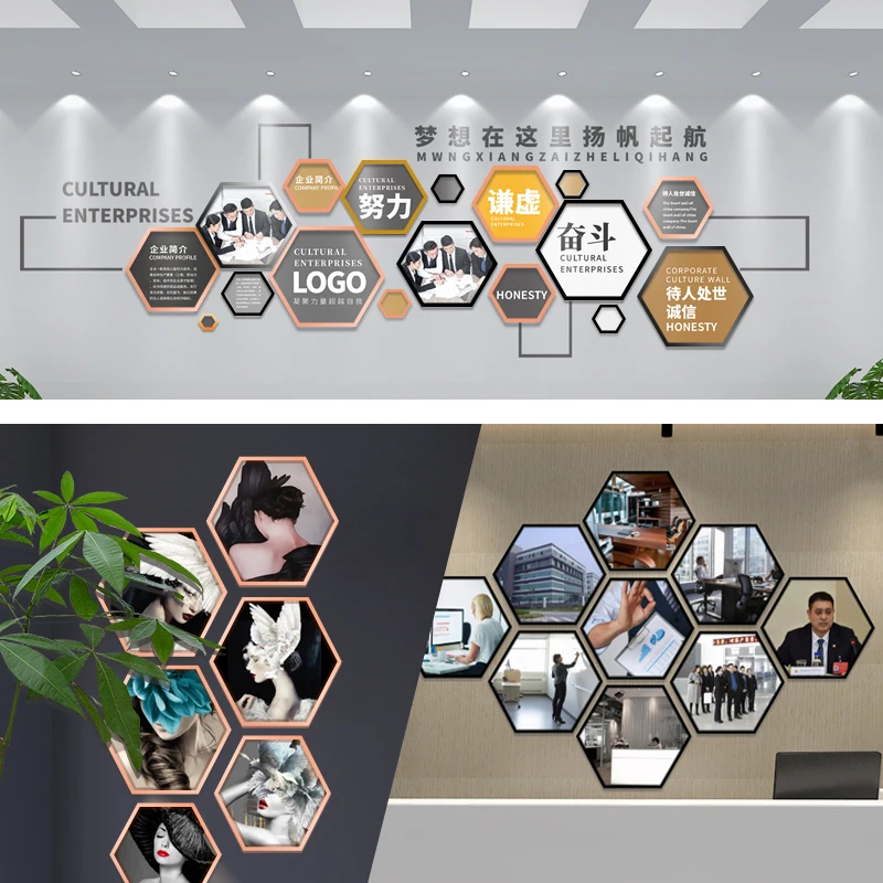 

Creative Aluminum Hexagonal Photo Frame Rhombus Wall-mounted Picture Frame Polygonal Photo Decoration Framed