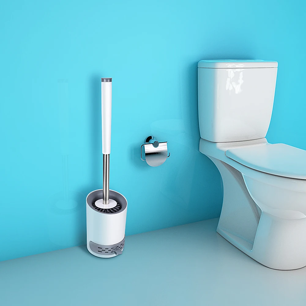 

Toilet Brush With Absorbent Diatomite Mat Household Wall-mounted Burable No Dead Long Handle Cleaning Brush Bathroom Accessories